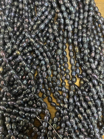 Small Fresh Water Black Pearl Egg Strand- SFW267c