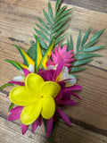 Orchid Plumeria Hair Clip with Pink Paradise Flower