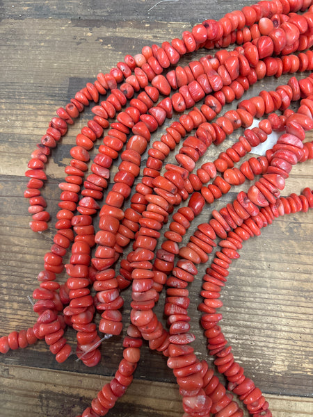 Natural Red Coral Shell Strand