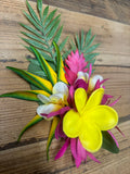 Orchid Plumeria Hair Clip with Pink Paradise Flower