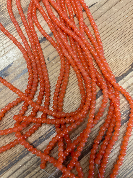 Tangerine Round Bead Strand