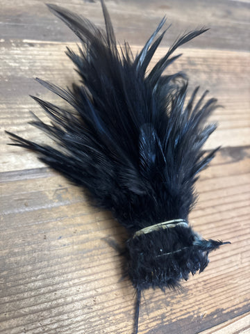 Dyed Black Rooster Saddle Feathers