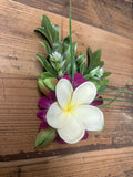 Orchid and Plumeria Hair Clip Flower and Philo Leaves