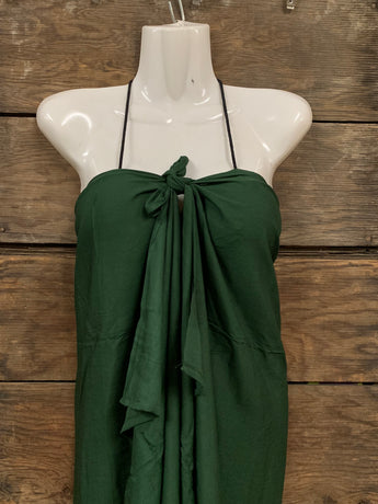 Pareu- No Fringe Rayon - Forest Green