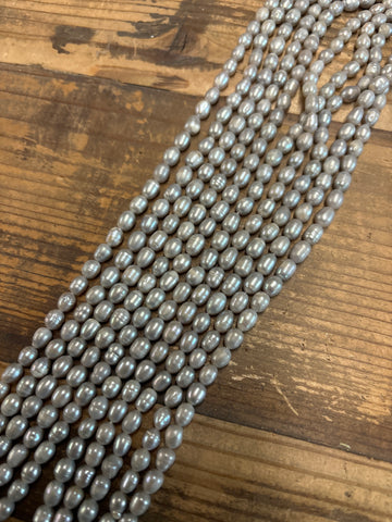 Small Fresh Water Gray Pearl Egg Strand