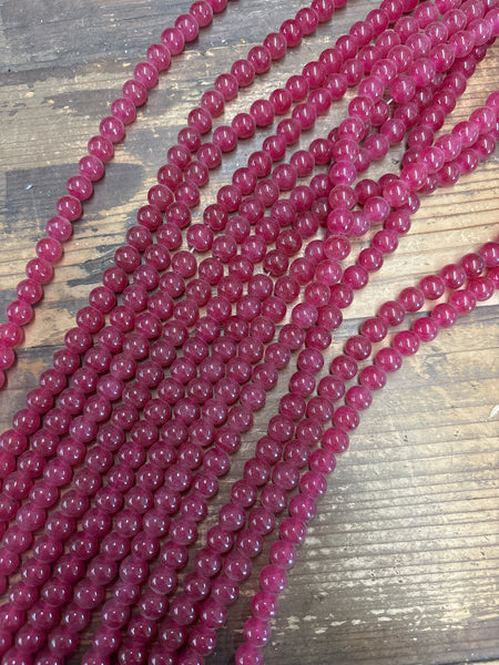 Raspberry Round Bead Strand