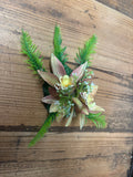 Pale Purple and Green Orchid Fern Hair Clip with Little White Flowers