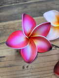 Foam 3.5” Plumeria Hair Pick- Fuchsia