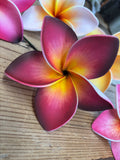 Foam 3.5” Plumeria Hair Pick- Maroon