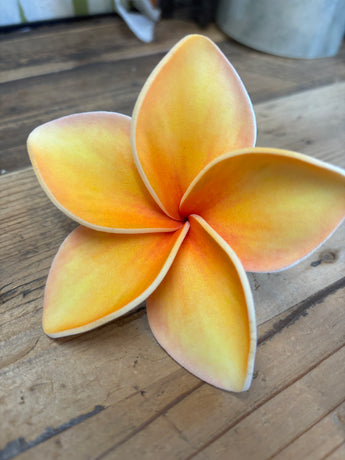 Foam 3.5” Plumeria Hair Pick- Orangecycle