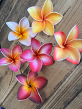 Foam 3.5” Plumeria Hair Pick- Orangecycle