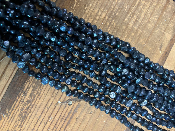 Extra Small Fresh Water Black Pearl Strand