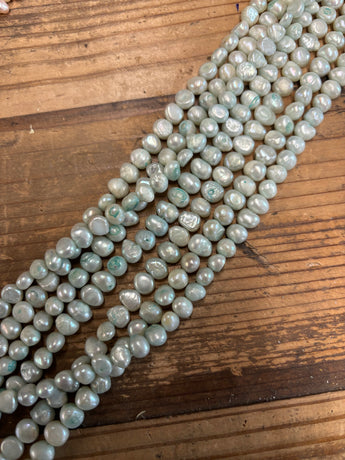 Extra Small Fresh Water Mint Pearl Strand