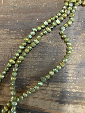 Extra Small Fresh Water Green Pearl Strand