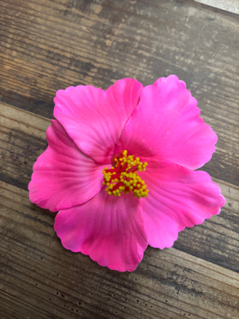 Soft Foam Hibiscus Clip- Pink