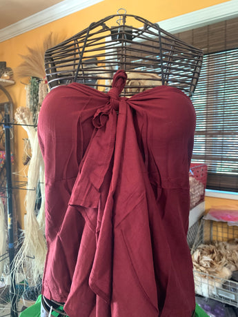 Pareu- No Fringe Rayon - Maroon