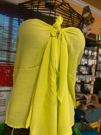 Pareu- No Fringe Rayon - Highlighter Yellow