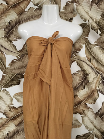 Pareu- No Fringe Rayon - Caramelo