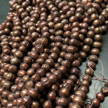 Small Fresh Water Reddish Brown Pearl Strand