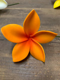 Foam Plumeria Hair Pick- Orange