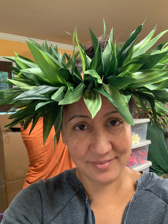 Ti Leaf Lei Upo'o Full Head Crown Style